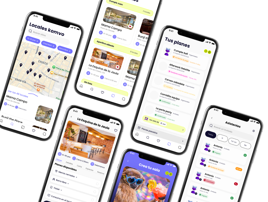 App de Komvo en móviles App de Komvo en móviles